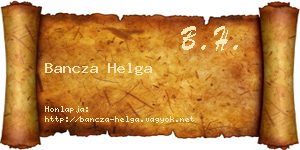 Bancza Helga névjegykártya